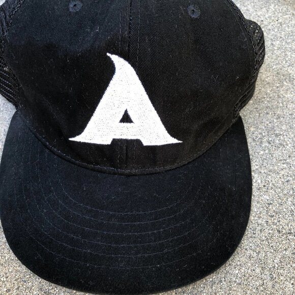 APOLLO USA Letter A Trucker Hat Men's Snapback Adjustable Cap Black - Picture 5 of 6